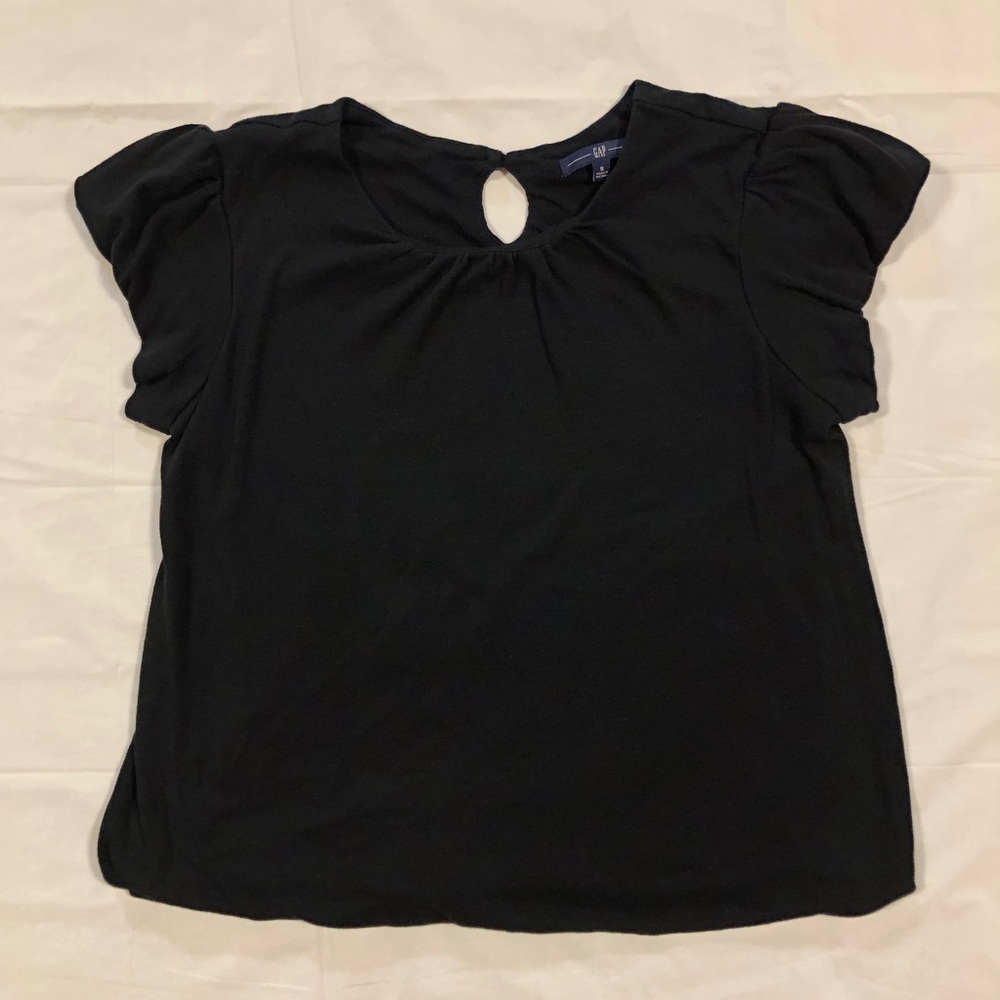 GAP Women’s Short Sleeve Lined Wool & Cotton Stretch Black Top size S